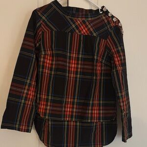 J Crew plaid embellished blouse (size 4)
